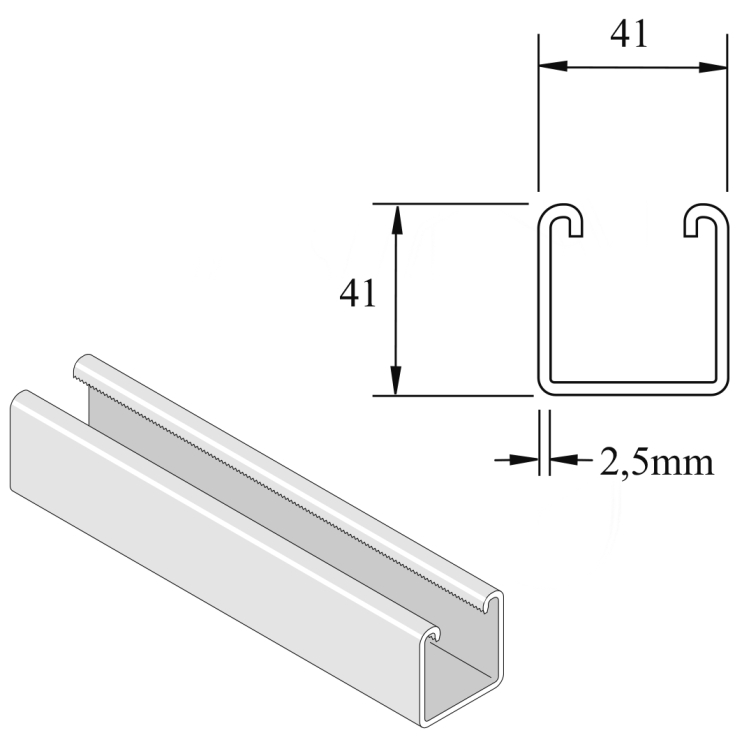 Профиль монтажный I6P1000