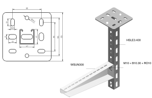 Стойка потолочная одинарная HSLE3