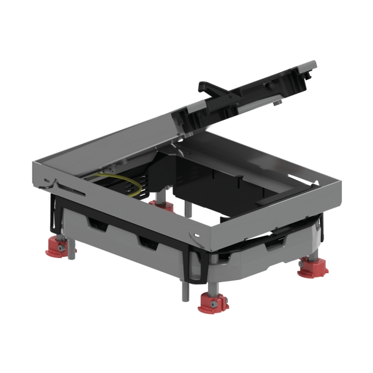 Лючок с откидной крышкой прямоугольный из нержавеющей стали KDVIT2