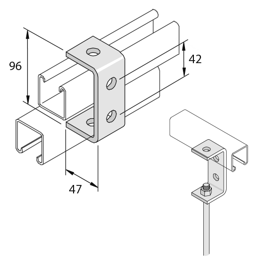 Элемент монтажный Z-образный I6P1044