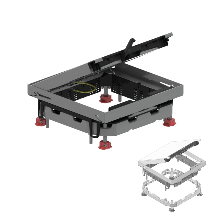 Лючок с плоской откидной крышкой квадратный из нержавеющей стали KDVITV3