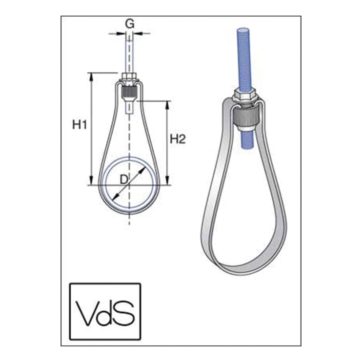 Петля длинная 40мм M8 USP