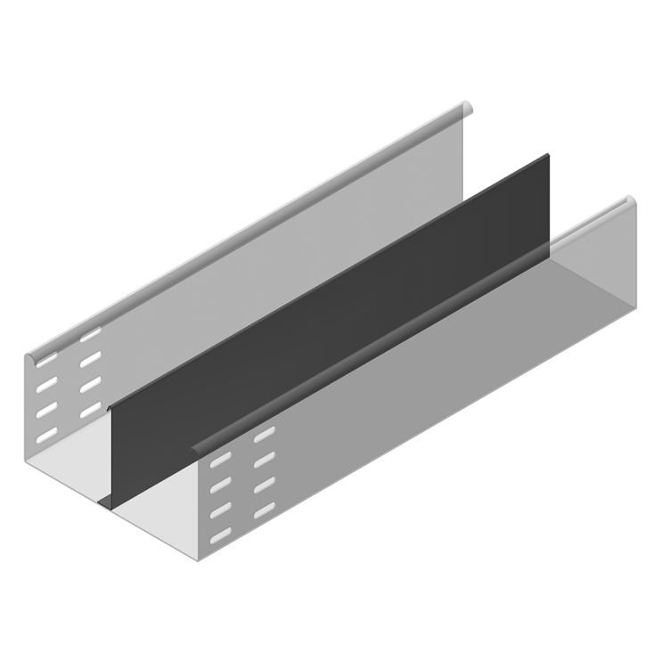 Кабельный лоток неперфорированный с вмонтированным разделителем KG110S