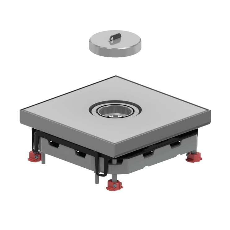 Лючок под плитку с плоской крышкой квадратный влагозащищенный DVITWDV3