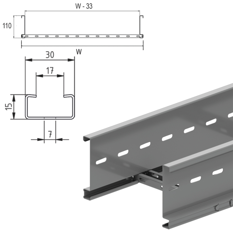 Кабельный лоток лестничного типа серии "LIGHT" KLL110