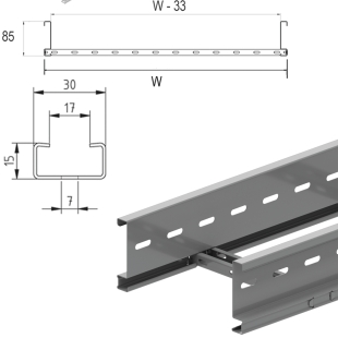 Кабельный лоток лестничного типа серии "LIGHT" KLL85