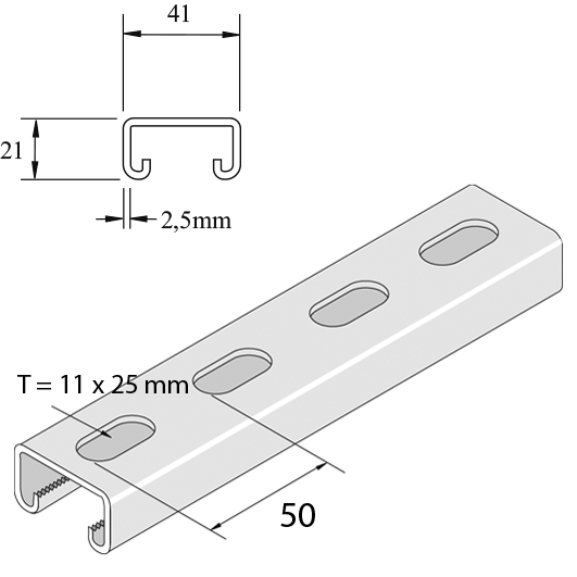 Профиль монтажный P3300T10