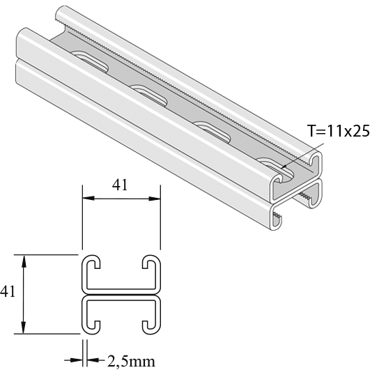 Профиль монтажный P3301T10