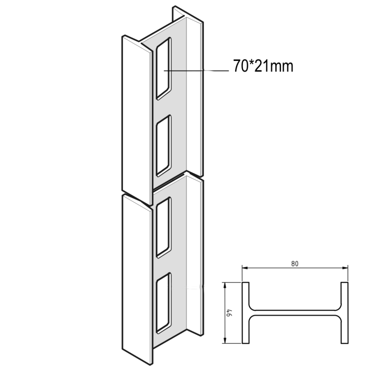 Профиль потолочный усиленный HDIPE80S
