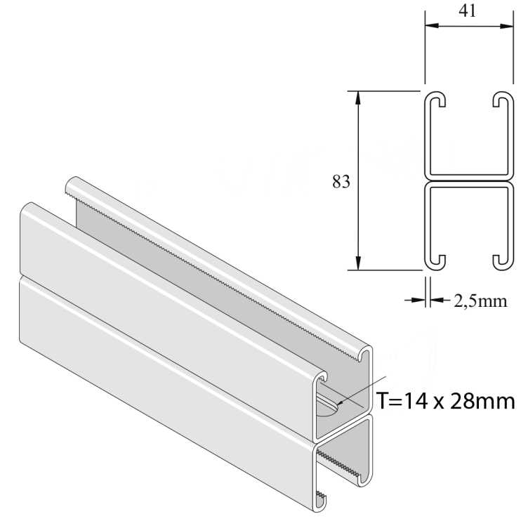 Профиль монтажный P1001T